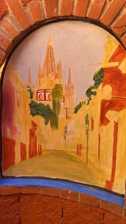 Mural inspirado en San Miguel de Allende